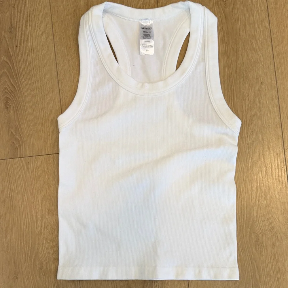 Reflex White Ribbed Tank Top - Picture 3 of 5